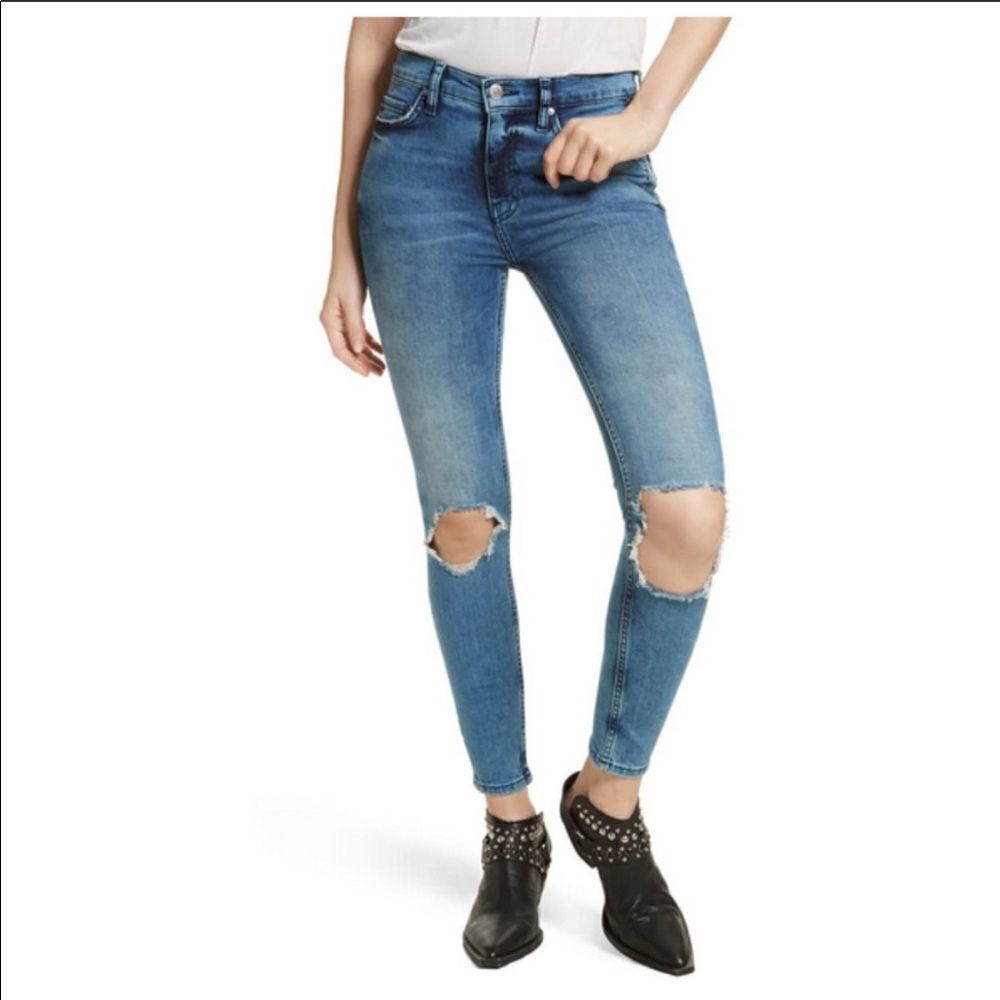 Free People busted knee high waist jeans size 29